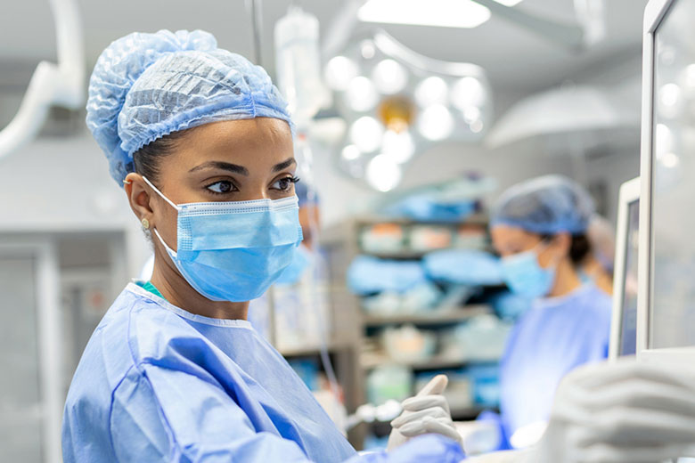 Anesthesiologist in an operating room